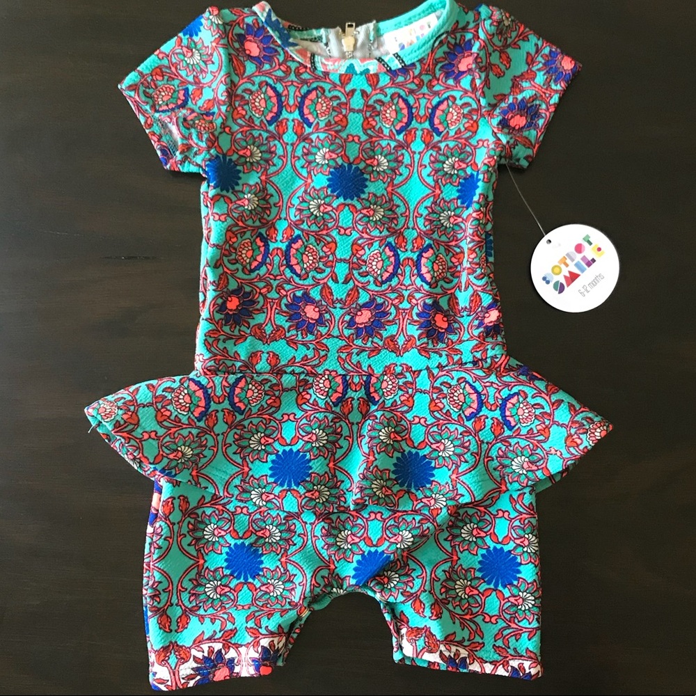 Aqua romper with skirt